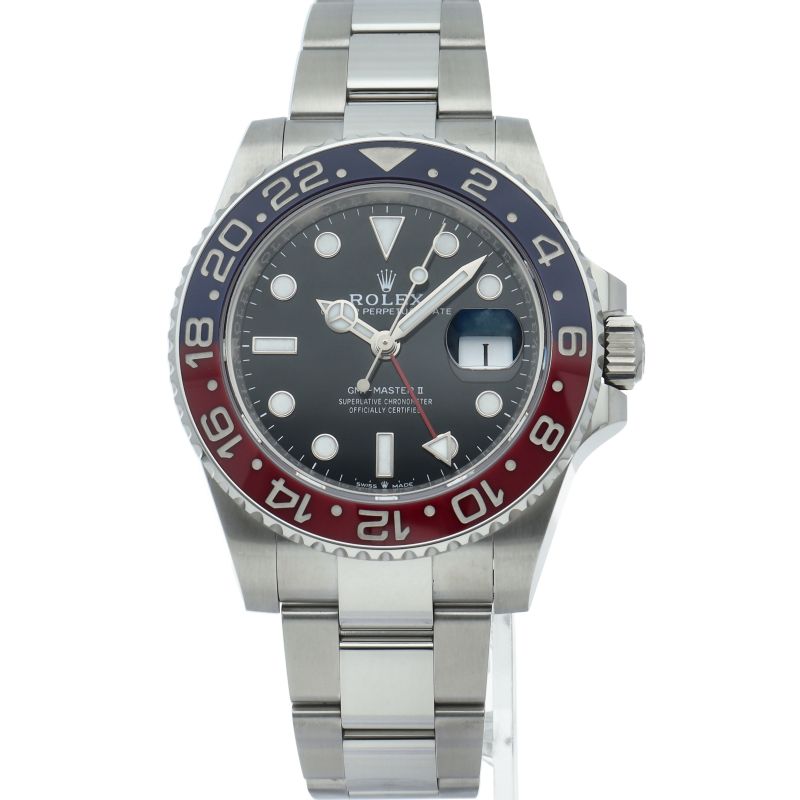 Rolex GMT Master 2 Watch Oyster Box SS Black Polished — view 2