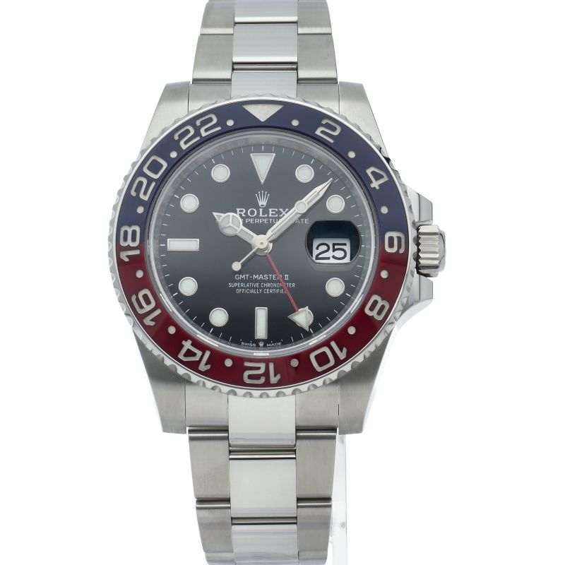 Rolex GMT Master 2 Watch Oyster Box SS Black Polished — view 2