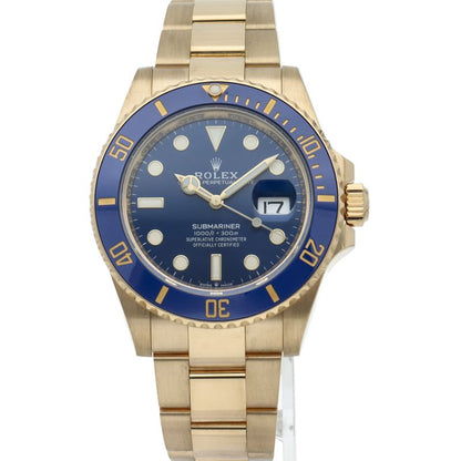 Rolex Submariner Date Watch Blue Box 18k Yellow Gold Polished — view 2