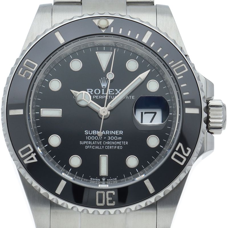 Rolex Submariner Date Watch SS Black Polished