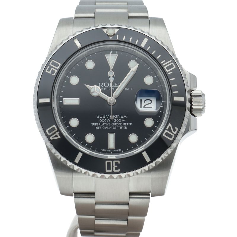 Rolex Submariner Date Watch SS Black Polished — view 2