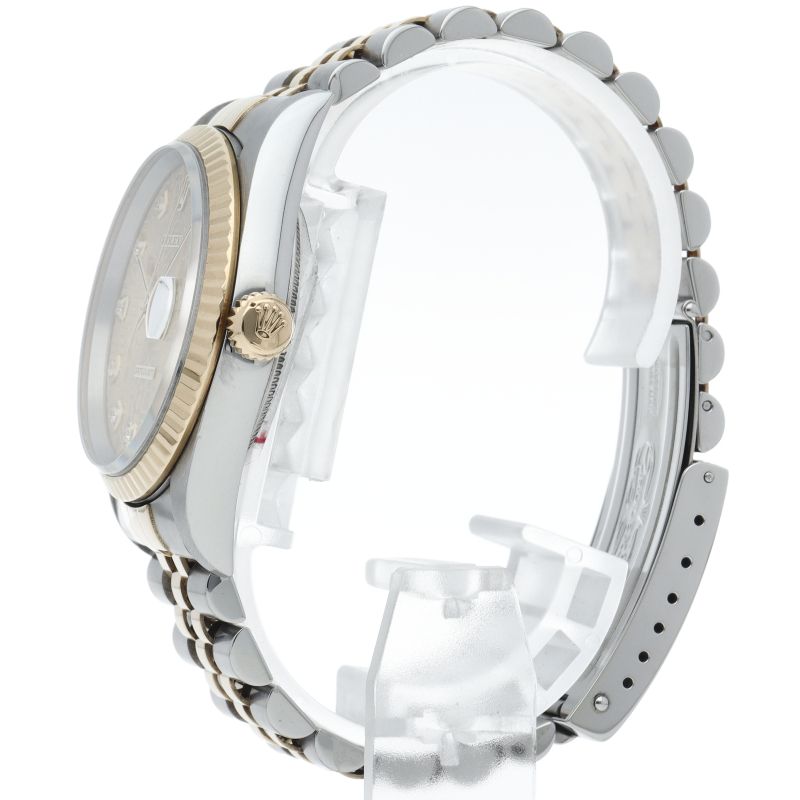 Rolex Datejust Watch Diamond Computer Dial 18k Yellow Gold SS — view 3