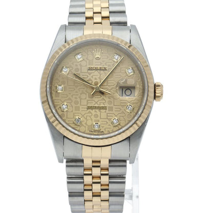 Rolex Datejust Watch Diamond Computer Dial 18k Yellow Gold SS — view 2