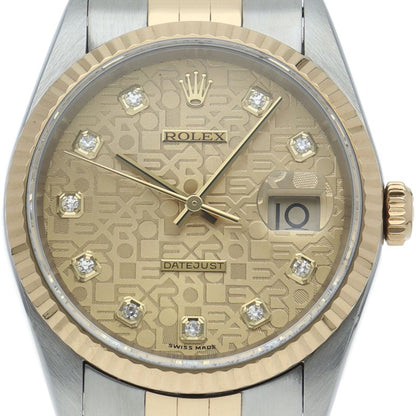 Rolex Datejust Watch Diamond Computer Dial 18k Yellow Gold SS