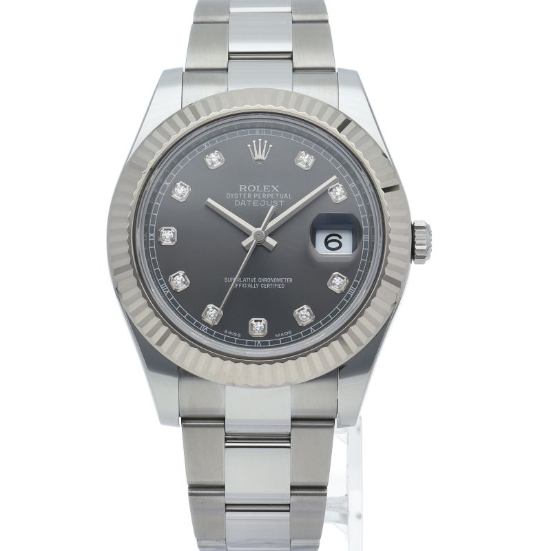 Rolex Datejust 2 Watch Oyster Diamond 18k White Gold SS — view 2