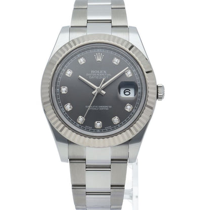 Rolex Datejust 2 Watch Oyster Diamond 18k White Gold SS — view 2