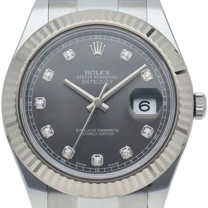 Rolex Datejust 2 Watch Oyster Diamond 18k White Gold SS