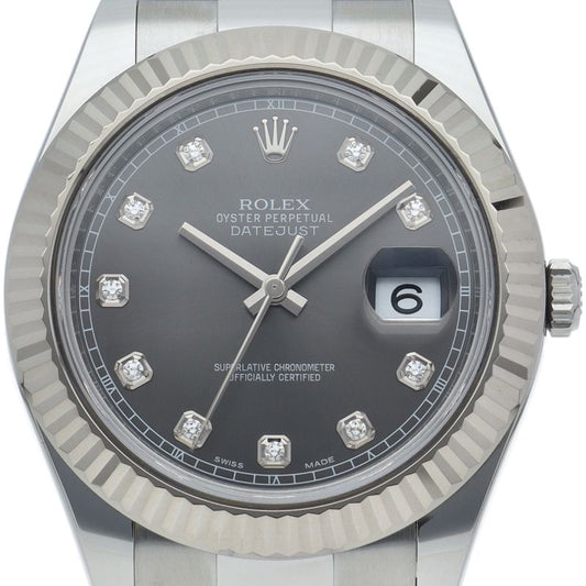 Rolex Datejust 2 Watch Oyster Diamond 18k White Gold SS