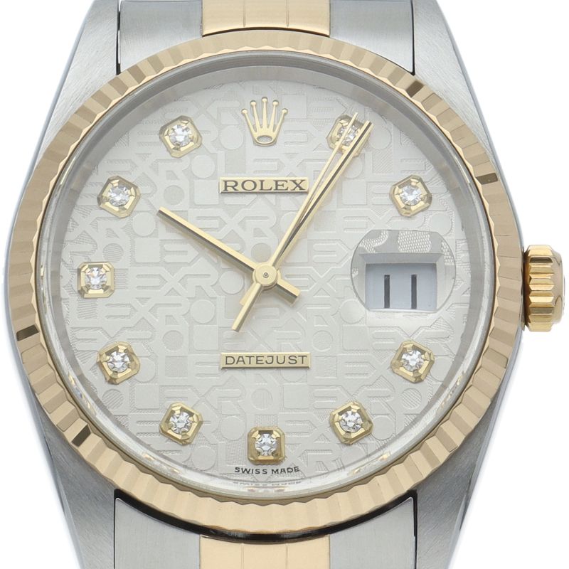Rolex Datejust Watch Diamond Computer Dial 18k Yellow Gold SS