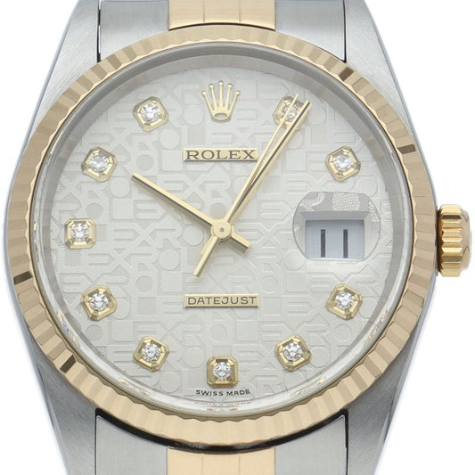 Rolex Datejust Watch Diamond Computer Dial 18k Yellow Gold SS