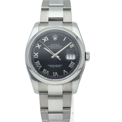 Rolex Datejust 36 Watch Oyster Box SS Black Polished 20 — view 2