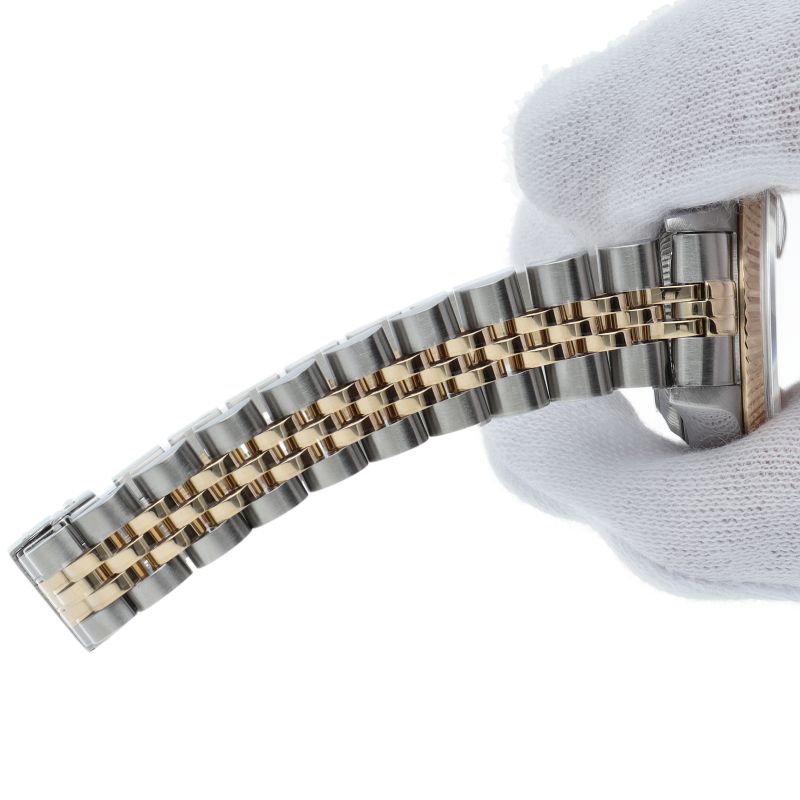 Rolex Datejust Watch Diamond Houndstooth Dial 18k Yellow Gold SS — view 6