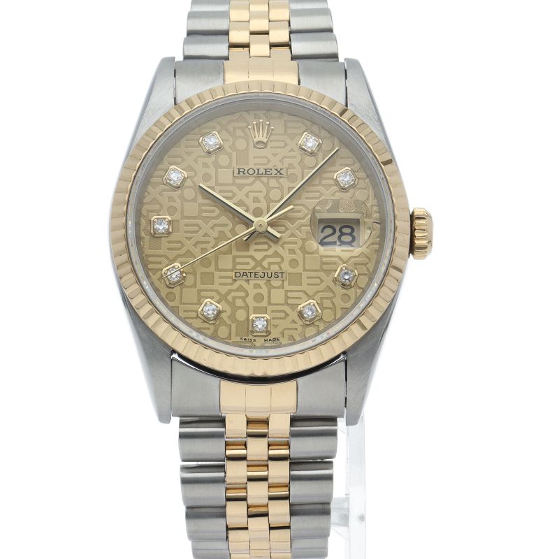 Rolex Datejust Watch Diamond Computer Dial 18k Yellow Gold SS — view 2