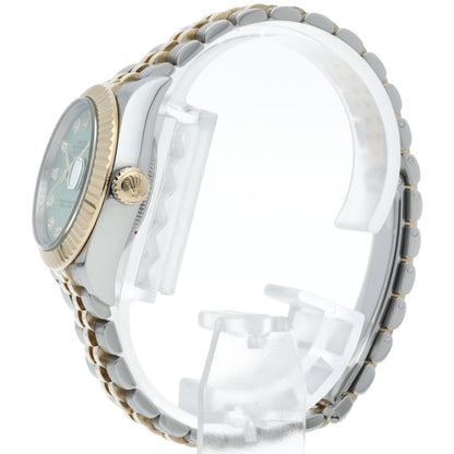 Rolex Datejust 28 Watch Jubilee Diamond Mint Green Tapestry — view 3