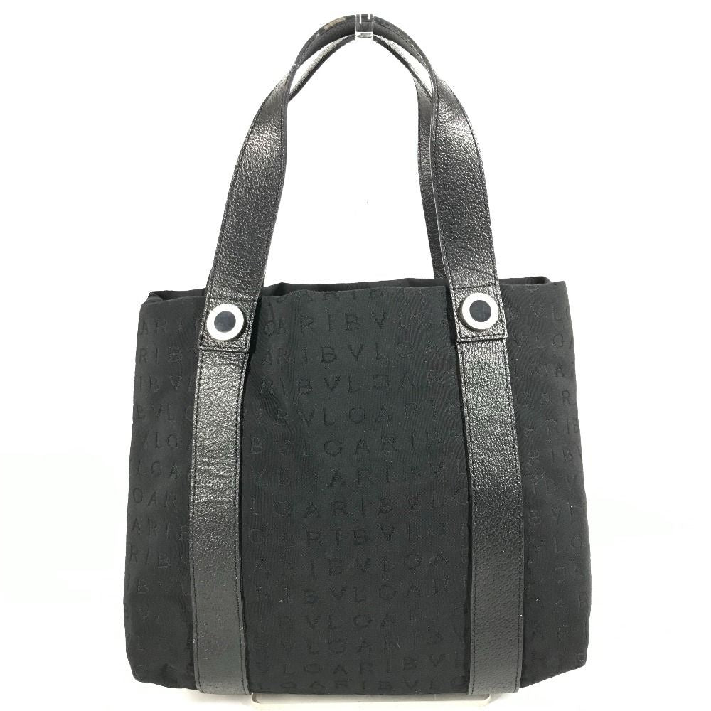 Bvlgari Handbag Logo Mania Pouch Leather Canvas Black — view 2
