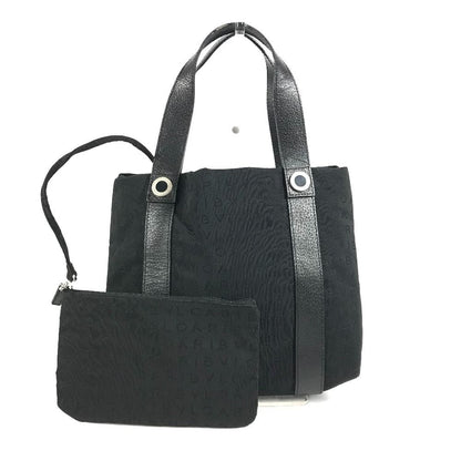 Bvlgari Handbag Logo Mania Pouch Leather Canvas Black