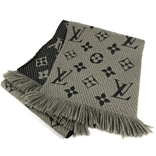Louis Vuitton Scarf Echarpe Logo Mania Wool Gray