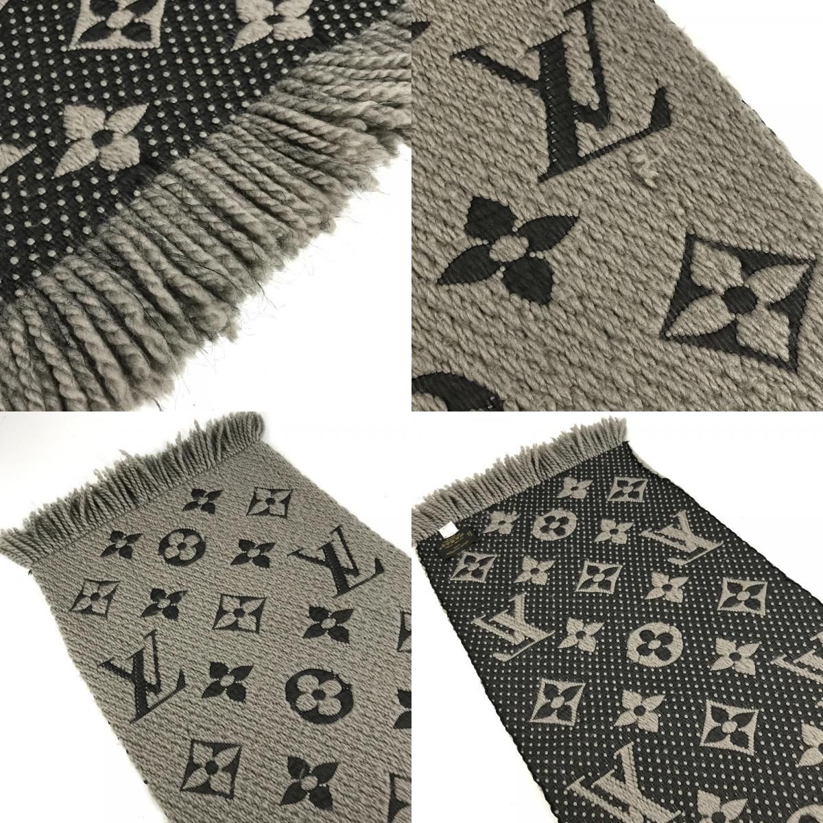 Louis Vuitton Scarf Echarpe Logo Mania Wool Gray — view 8