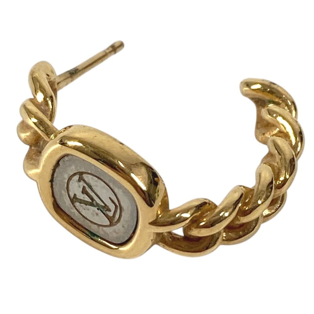 Louis Vuitton Earrings ID Chain Motif Metal Gold — view 2