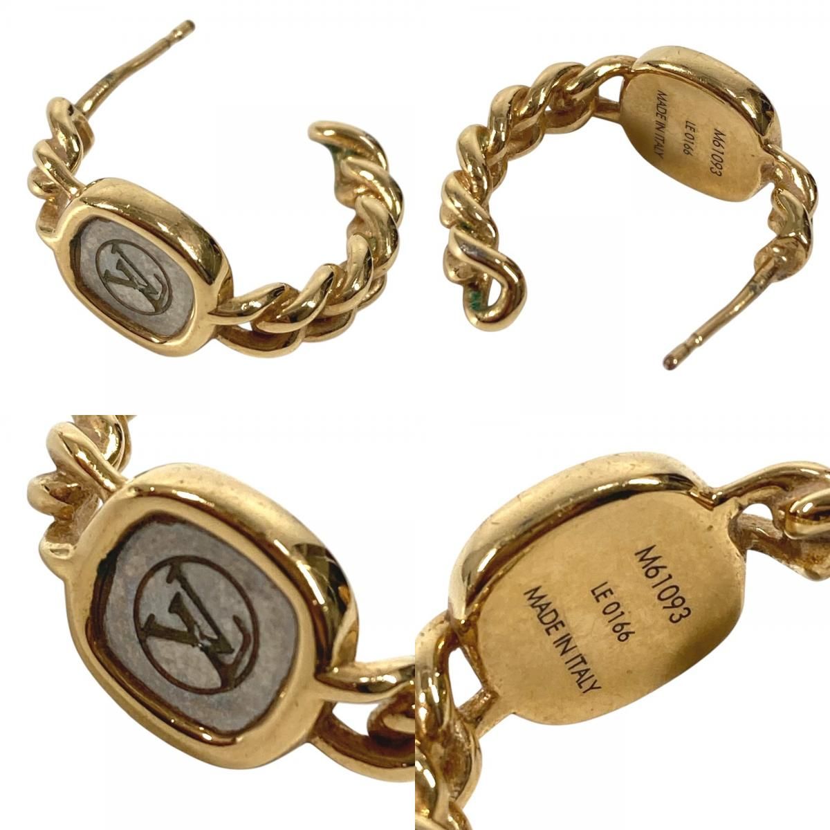 Louis Vuitton Earrings ID Chain Motif Metal Gold — view 8