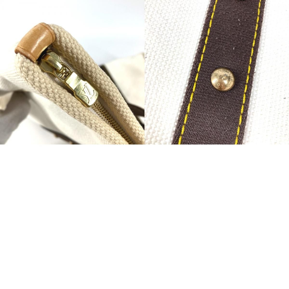 Louis Vuitton Shoulder Bag Cabas GM Canvas Ecru White — view 9