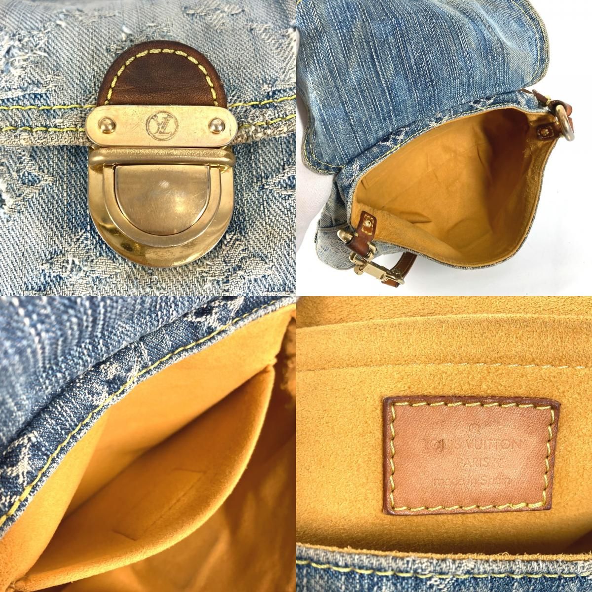 Louis Vuitton Shoulder Bag Mini Pleaty Monogram Denim Blue — view 8