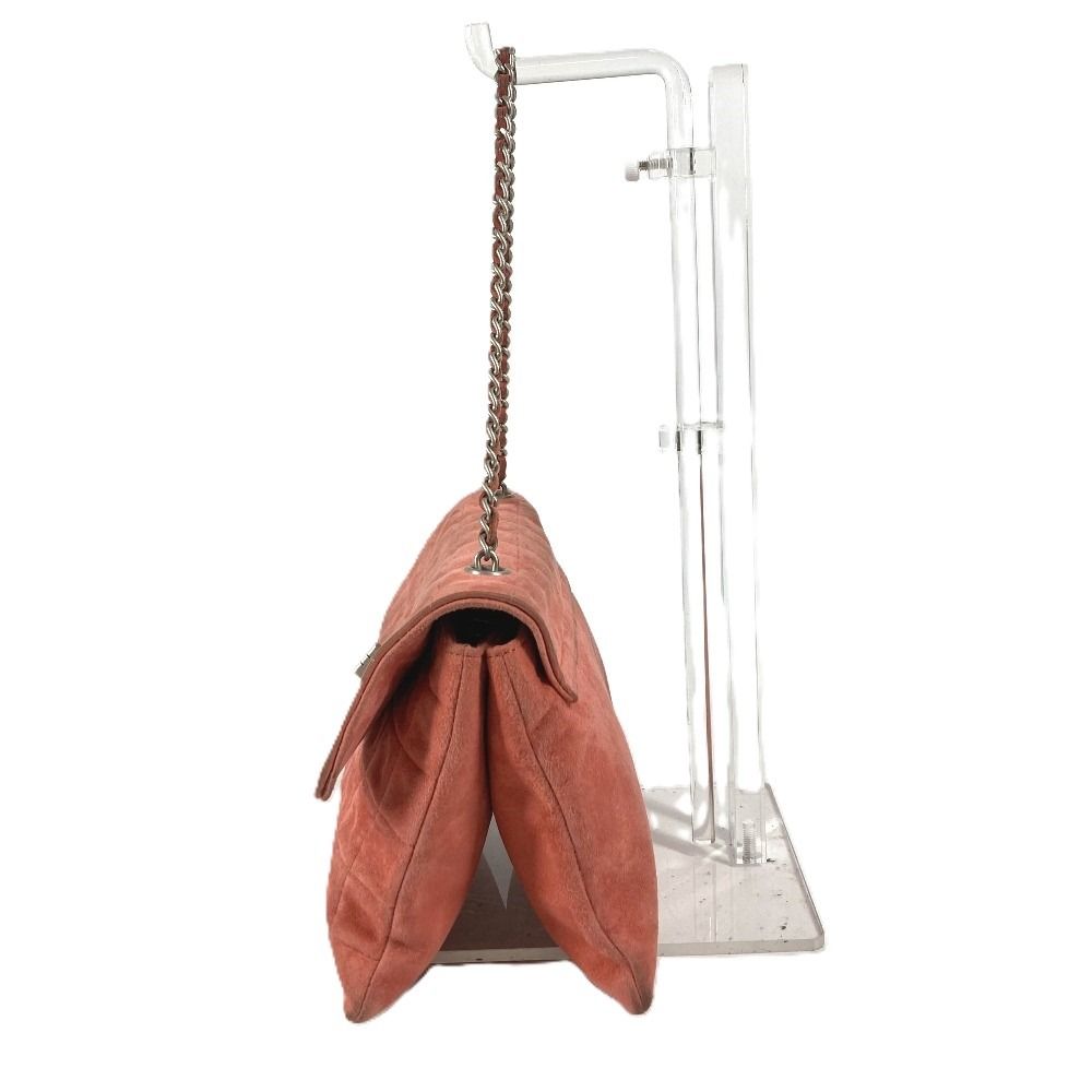 Chanel Shoulder Bag Choco Bar Suede Pink — view 7