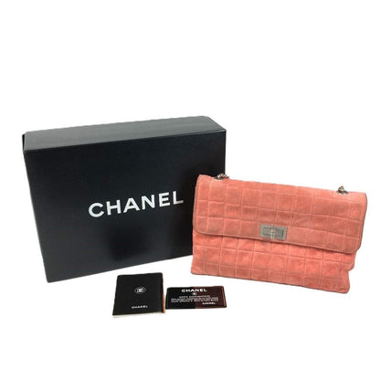 Chanel Shoulder Bag Choco Bar Suede Pink — view 5