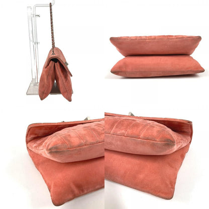 Chanel Shoulder Bag Choco Bar Suede Pink — view 8