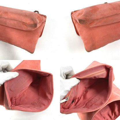Chanel Shoulder Bag Choco Bar Suede Pink — view 9
