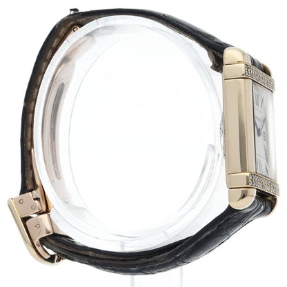 Cartier Tank Chinoise SM Watch Diamond Bezel 18k Yellow Gold Leather Silver — view 4