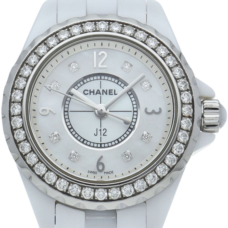 Chanel Watch 29 mm Diamond Bezel Shell 1 Piece Ceramic White