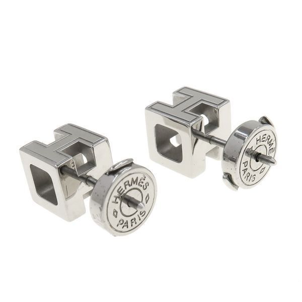 Hermes Cube Earrings Silver — view 4