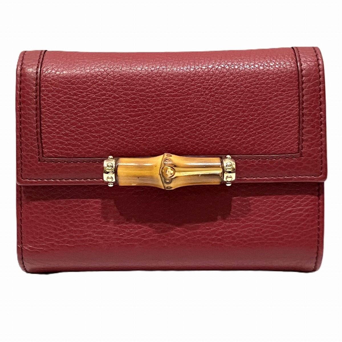 Gucci Bamboo Trifold Wallet Leather