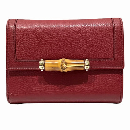 Gucci Bamboo Trifold Wallet Leather