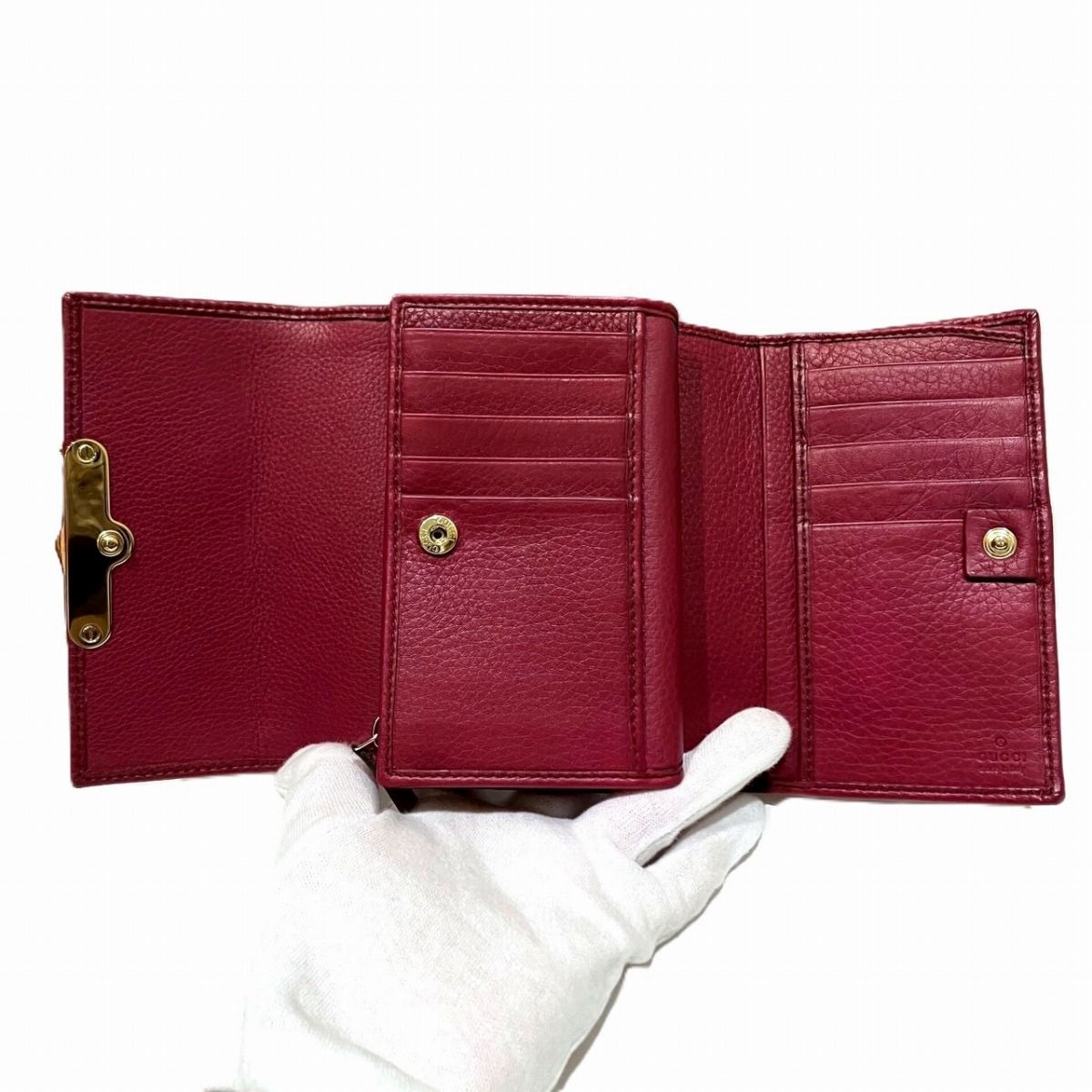 Gucci Bamboo Trifold Wallet Leather — view 3