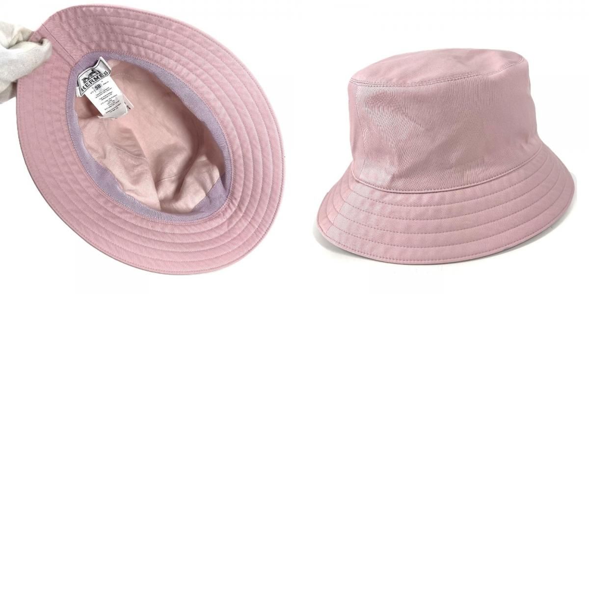 Hermes Hat Red Molle Cotton Gimove Pink — view 9