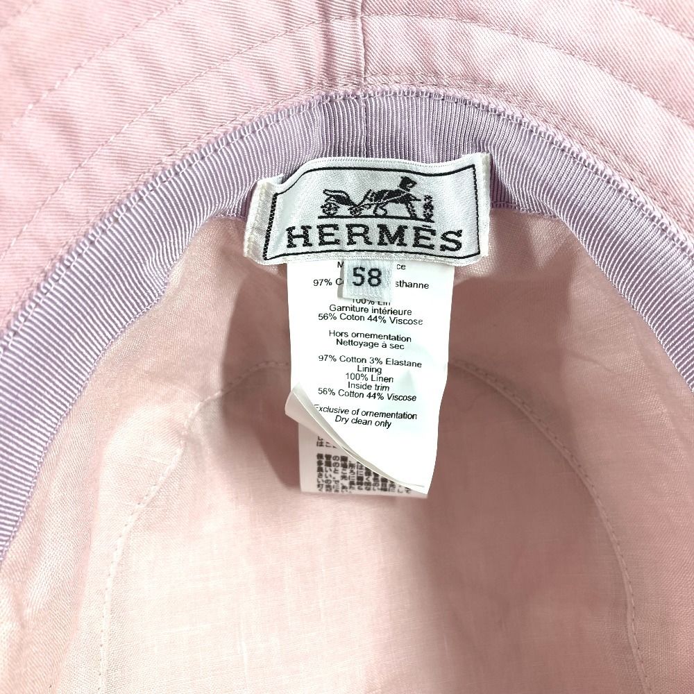 Hermes Hat Red Molle Cotton Gimove Pink — view 7