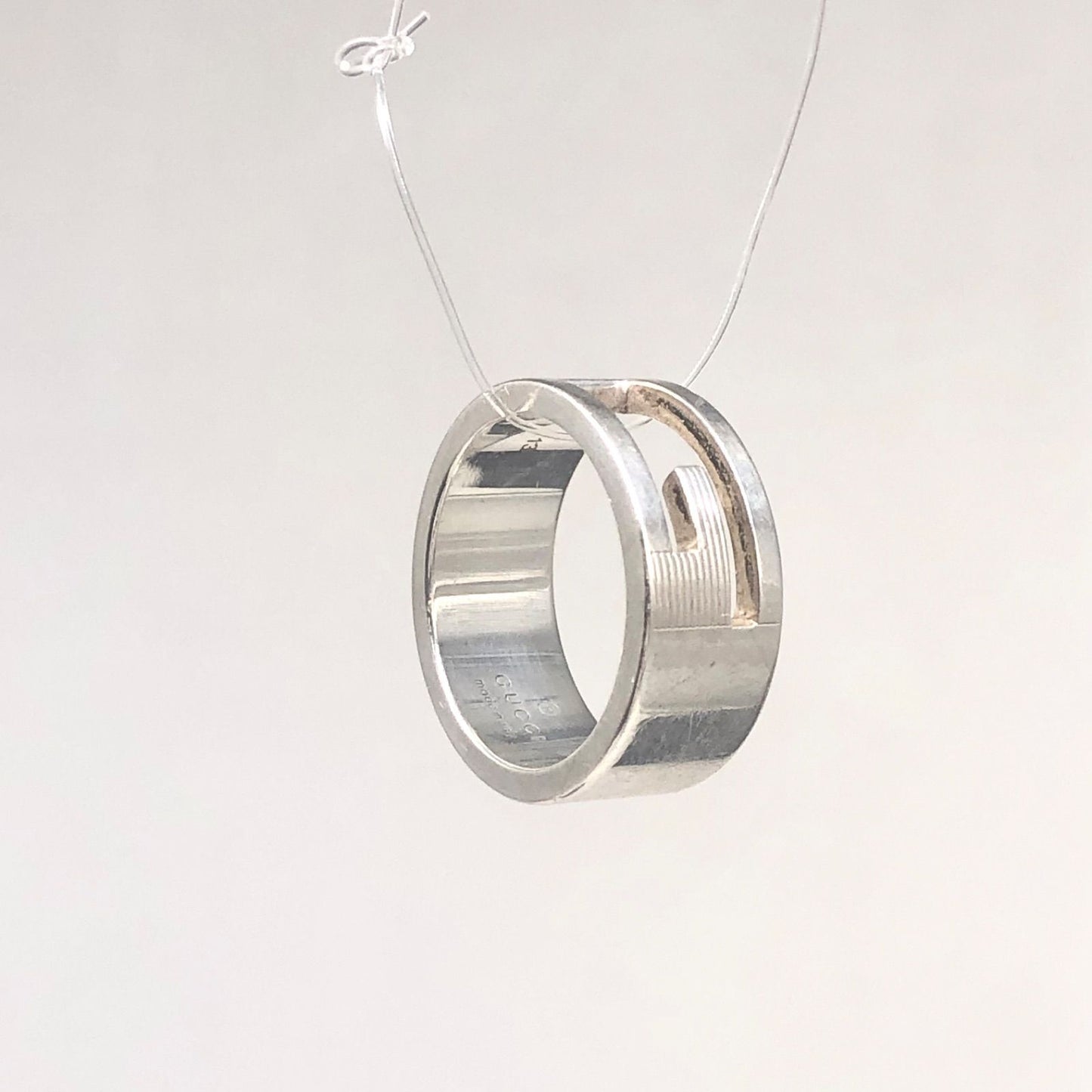 Gucci Silver Ring GG Necklace — view 5