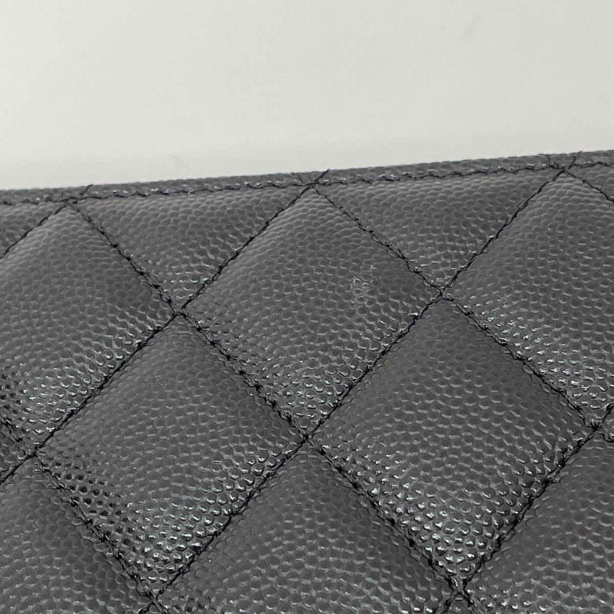 Chanel Clutch Caviar Leather Quilted Chain Wallet Black — view 4