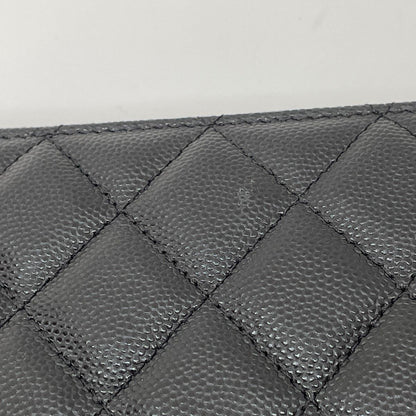 Chanel Clutch Caviar Leather Quilted Chain Wallet Black — view 4