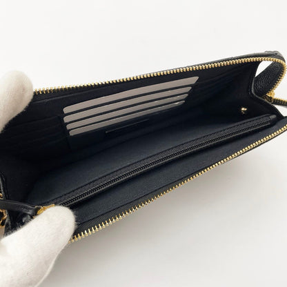 Chanel Clutch Caviar Leather Quilted Chain Wallet Black — view 5