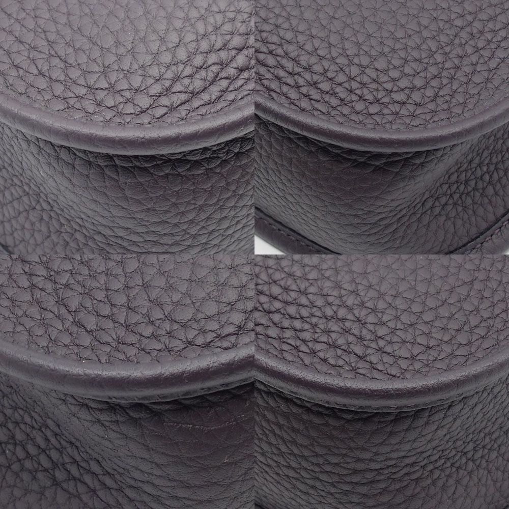 Hermes Evelyne TPM Shoulder Bag Taurillon Clemence Pull Noir Purple Silver — view 5