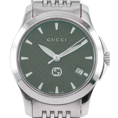 Gucci 126.5 Stainless Steel Quartz Analog Display Green Dial Watch