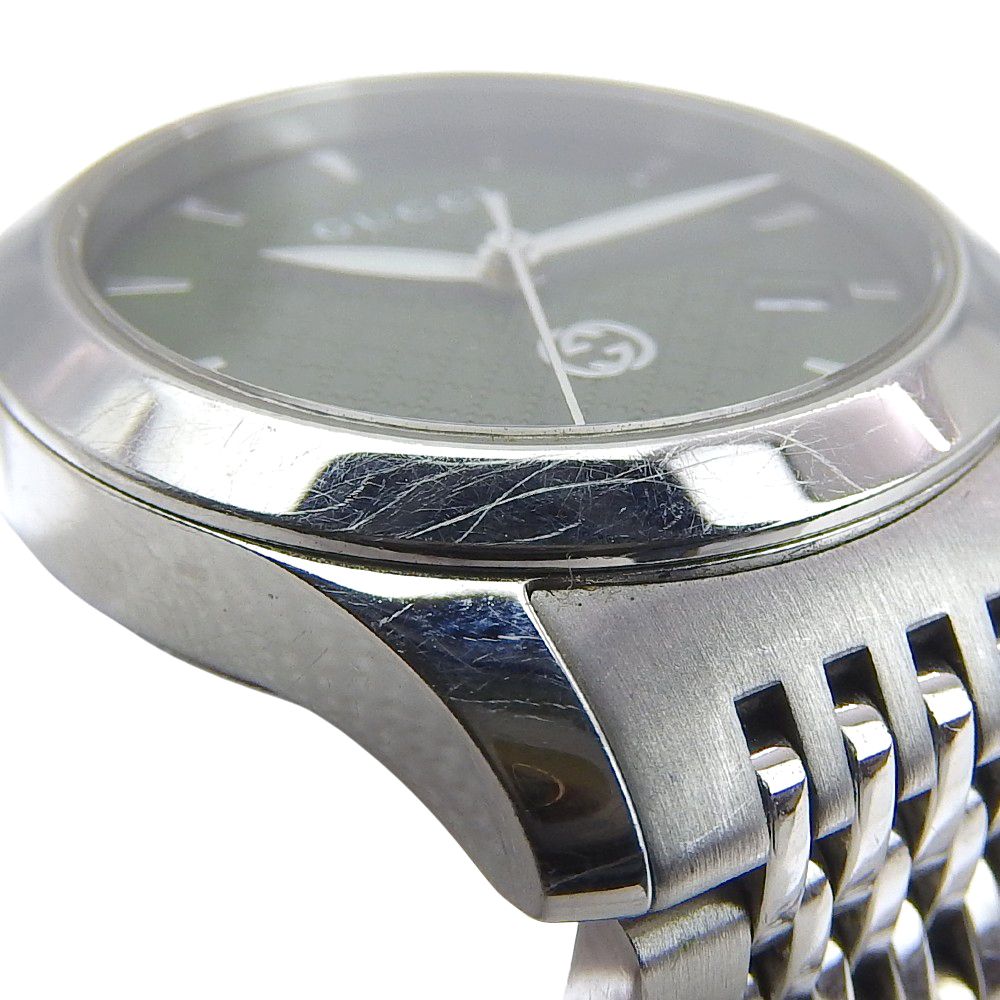 Gucci 126.5 Stainless Steel Quartz Analog Display Green Dial Watch — view 8