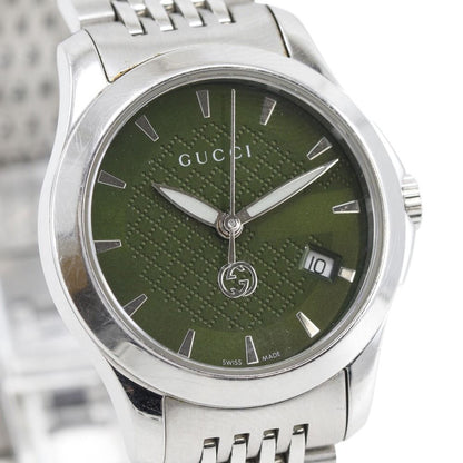 Gucci 126.5 Stainless Steel Quartz Analog Display Green Dial Watch — view 3