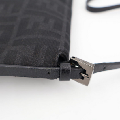 Fendi Baguette Bag Black Zucchino Canvas — view 3