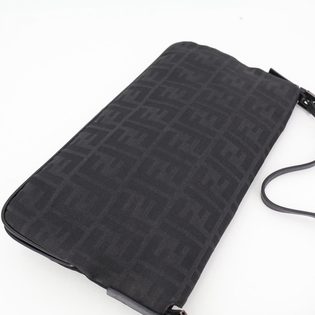 Fendi Baguette Bag Black Zucchino Canvas — view 4