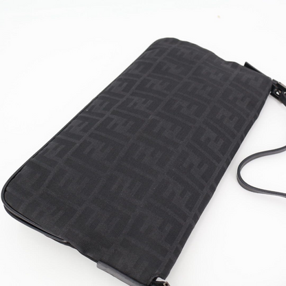 Fendi Baguette Bag Black Zucchino Canvas — view 4
