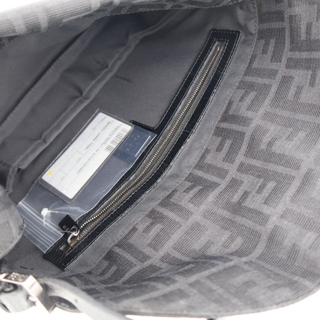 Fendi Baguette Bag Black Zucchino Canvas — view 8